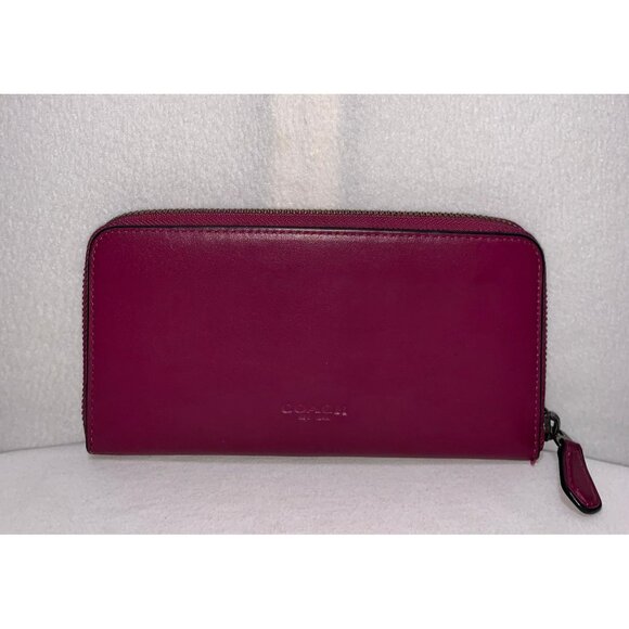 Coach Pac Man Accordion Zip Wallet Shadow/Blinky Ghost F55736 Fuschia - Picture 2 of 12